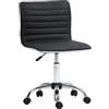 HOMCOM Sedia da Ufficio Ergonomica in Finta Pelle PU con Altezza Regolabile, Poltrona da Ufficio e Studio con Seduta Girevole e 5 Ruote, Nero