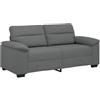 vidaXL Divano a 2 Posti Grigio Scuro 180x81x84 cm in Tessuto