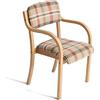 LYHD Sedia da pranzo in stile nordico, sedia da pranzo in legno massello, moderna poltrona da studio minimalista, con braccioli poltrone ergonomiche