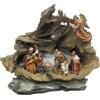 SUD IMPORT Nativita' Presepe Natale grotta in resina con luci grande 46 x 36 cm