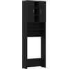 vidaXL Mobile per Lavatrice Rovere Nero 64x25,5x190 cm