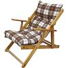 Totò Piccinni Poltrona Sedia Sdraio Harmony Relax in Legno Pieghevole 3 Posizioni (Scacchi Marrone)