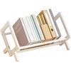 NUODWELL Libreria per bambini, in bambù, da scrivania, per bambini, piccola e semplice, organizer per libri per la cameretta dei bambini (bianco, lunghezza 33 cm), AD629
