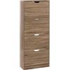 5 five simply smart 5five - scarpiera a 4 cassetti mix n modul effetto rovere naturale