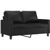 vidaXL Divano a 2 Posti Nero 120 cm in Similpelle