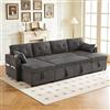 Wyibwy Divano a U con portabicchieri e 2 vani portaoggetti,divano letto 4 posti con funzione letto,divano componibile con 2 chaise longue,divano 4 posti con tasca laterale,divani a U,cotone e lino,Grigio
