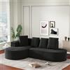 Soweiz Divano combinato modulare (L), moderno divano combinato cloud (sedili bassi), divano a compressione in spugna (senza montaggio), 265 x 165 x 67 cm (nero)