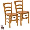 VIRSUS Set 2 Sedie Paesana in Legno Massello, Misura 43x42x86 cm, Sedia Tradizionale Robusta, per Casa, Cucina, Agriturismo, Ristorante, Made in Italy (Noce Chiaro)