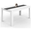 IDMarket - GEORGIA Tavolo da pranzo rettangolare bianco e grigio per 8 persone 160 x 80 cm