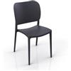 REDÒKASA Sedia in polipropilene MADE IN ITALY ORBITA, impilabile, resistente ai raggi UV, design moderno, ideale per sala da pranzo, cucina, sala d'attesa, bar, ristoranti o giardino (1, Antracite)