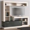 MAURY'S IL NUMERO UNO DEL RISPARMIO LEONARD PARETE DA SOGGIORNO BICOLOR 170 X 42 X H170 CM (Antracite e Pino Chiaro)