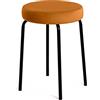 Avalon Sgabello Jolly moderno in velluto per arredo interno dim. 39 x 51cm - Colore Mostaza