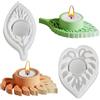 FineInno 2 Pezzi Foglia Portacandele Stampi per Resina Epossidica Cuore Stampo in Silicone Vaso di Gioielli per DIY Portacandele Portagioielli Home Decorazioni