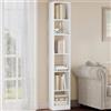Hzuaneri Libreria a 6 Ripiani, Scaffale Libreria, 24 x 30 x 183 cm, per Soggiorno Studio Ufficio Camera da Letto, Bianco BC09603X