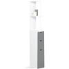 IDMarket - Scaffalatura per toilette WILLY a 3 ante bianco e grigio