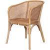 Biscottini Sedia Cucina Vintage legno e rattan 62x52x78 cm - Sedia sala da pranzo - Sedie cucina - Poltroncina in legno e paglia di Vienna - Sedie da soggiorno interno esterno - Poltrona giardino