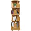 ACROSSPART Libreria girevole a 4 livelli, a 360°, per bambini, autoportante, con ruote, multifunzione, in legno massiccio (legno colorato)