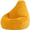 icon Dalton Pouf Bambini, Giallo, Velluto a Coste, Poltrona Sacco con Riempimento Incluso, Sedia Bambini, Mobili Camera da Letto