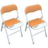 milani home MilaniHome.it - Set di 2 Sedie Slim Pieghevoli Arancio Color 157 con Comoda Imbottitura nella Seduta per Ospiti, Ufficio, Casa, Campeggiodi coloreArancione