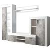 milani home - parete attrezzata porta tv soggiorno moderna di design 263x40x200 h