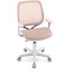 LIFEZEAL Sedia da Scrivania per Bambini, Poltrona Girevole per Ragazzi, Altezza Regolabile da 80 a 92cm, Braccioli e Schienale per Cameretta e Scuola (Rosa, 52x50x23,5, Ruota autofrenante)