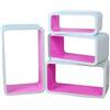 Cube Mensola Da Muro Libreria Scaffale Vari Colori Retrò Cubi Moderno LO01 (Bianco/Rosa)