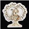 DLM Bomboniere DLM30763 (Kit 12 Pezzi) Calamita Magnete Cuore in Legno con Albero della Vita per Santa Cresima Segnaposto Pensierino Confettata bomboniera Regalo