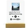 Generico Spotify Code Quadretto Targa Musicale in Plexiglass Personalizzata con Base Led Luminosa Nome Canzone e Foto Idea Regalo Compleanno fidanzati Anniversario Festa Innamorati San Valentino (A5-15x21cm)