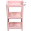 Shanrya Scaffale da Terra, Multistrato Rosa Salvaspazio Multifunzionale per Riporre il Pavimento del Bagno, Facile Accesso, Durevole, per Camere da Letto (3 strati)