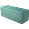 MG Design Pouf contenitore imbottito 45 × 120 cm Blu - capacità ca. 140 L, fino a 300 kg, seduta morbida, struttura solida, già montato e facile da pulire