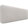 DHOME Testata Imbottita Liscia Arrotondata in Similpelle per Parete Acustica Testate Fonoassorbenti Testiera Letto Camera da Letto (Bianco Osso, 140cm)