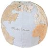 Lorena Canals Pouf World Map - Azzurro, Naturale, Lino, Beige, Grigio - Copertina: 97% Cotone, 3% Altra Fibra - 45xØ50 cm