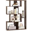 COSTWAY Libreria Geometrica Aperta, Scaffale a 6 Cubi con Kit Anti-Ribaltamento, Mensola Espositiva per Camera da Letto Studio Soggiorno, 80 x 30 x 119 cm (Marrone)