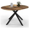 IDMarket - ALIX Tavolo da pranzo rotondo allungabile per 4-8 persone con gamba a ragno nera e piano in legno scuro HAWKINS 110-150 cm