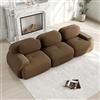 Bladez Moderno divano modulare a 3 posti con chaise longue, base antiscivolo, con braccioli ergonomici e imbottitura altamente elastica, moderno divano per soggiorno, marrone, 3 posti