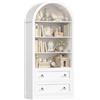 FirFurd 177 cm Libreria Verticale, Libreria ad Arco a 2 Cassetti, Bianco