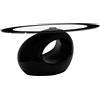 Totò Piccinni Tavolino da Salotto ORIZZONTE piano in vetro temperato design Moderno (Black)