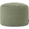icon Milano Pouf Poggiapiedi, Verde Salvia, Velluto a Coste, Poltrona Sacco con Riempimento Incluso, Pouf Sacco, Camera da Letto, Soggiorno, Mobili Soggiorno