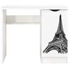 leomark scrivania per bambini in legno 90cm x 50cm x 77cm (LxPxA), set di mobili per computer, scrittoio stile moderno, tavolo per imparare e giocare, mobili per la camera dei bambini, Torre Eiffel