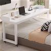 Lxndsf Tavolo Sotto Il Letto, Carrello Sotto Il Letto, Ampia Scrivania da Studio con Portaoggetti, Scrivania ad Angolo, Mobile Studio Porta PC con Ruote e Tastiera Scorrevole per Postazioni da Lavoro