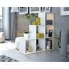CAESAROO Libreria decorativa 110 cm Bianco opaco e Rovere canadese con 6 ripiani - Bianco