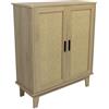 Box and beyond Cassettiera in eucalipto - Porte in canna, naturale, 80 x 34 x 96 cm, FSC 100%
