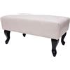 Mendler Pouf poggiapiedi ottomano Stile Vittoriano Chesterfield 39x77x47cm Ecopelle - Bianco