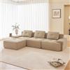 VIVCA Cloud - Divano modulare Boneless a forma di L, divano modulare con pouf, 3 posti, colore: Beige