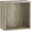 Klaar Design K-UBO, mobile pensile a giorno, MDF rivestito PVC, dimensioni cm 30x30x15 (Rovere Rustico)