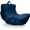 Aiire Pouf Poltrona Design XXL - Puffo per Sedersi in Velluto Persiano Premium Imbottito per Camera da Letto, Gaming o Relax - Puff a Sacco Moderno per Adulti o Bambini Blu