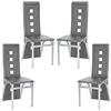 LANTUS Set 4 Sedie da Pranzo Moderne in Similpelle con Shienale Alta,Sedie da Cucina Ecopelle Moderne,Sedie Sala da Pranzo PU Similpelle Moderne,Sedie Schienale Alto,Cenere-4PC