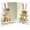 DLM Bomboniere DLM32755-5x7x7 (Kit 6 Pezzi) Profumatore in Vetro e Resina Orso Mongolfiera Nuvola Treno Bimba Neonato Rosa Battesimo Comunione Diffusore Profumo Ambienti_5x7x7 bomboniera