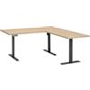 Composad | Scrivania Angolare Regolabile in Altezza Linea ENERGIA, Standing Desk Con 4 Altezze, Scrivania Elettrica con Display, (LxP) 180x159 cm, Rovere Mielato e Grigio Antracite, Made in Italy