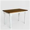 k koma Tavolo da pranzo in pino massiccio laccato bianco con piano in rovere (70 x 100 cm)